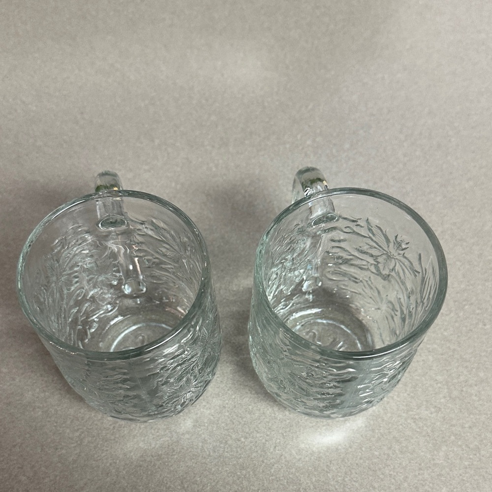 Princess House Clear Glass Leaf Mugs - Picture 10 of 11